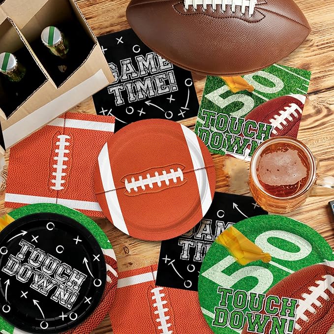 Football Party Decorations Kit for 24 Football Party Supplies Set