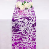 Snowkingdom 2 Pieces Purple Table Runner, Sequin Glitter Foil