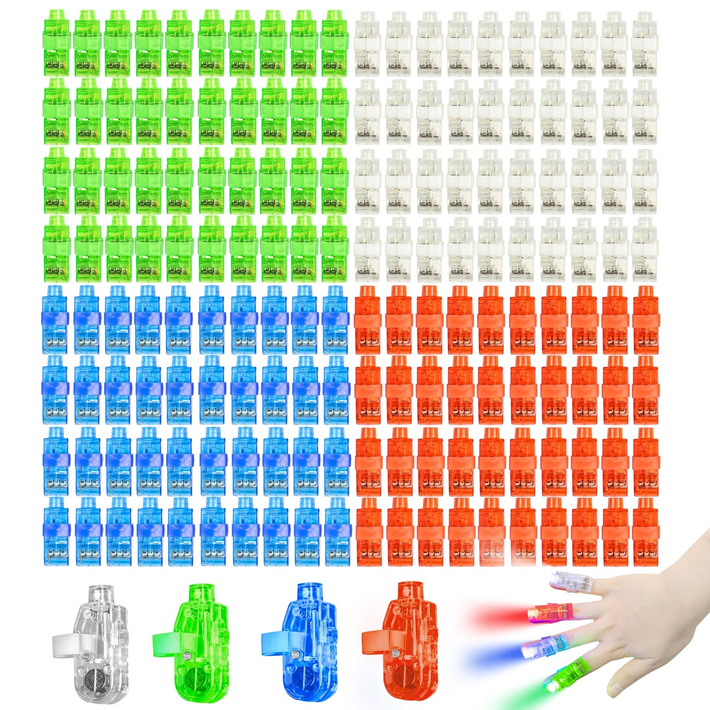 Novelty Place 160Pcs LED Party Finger Lights for Kids with