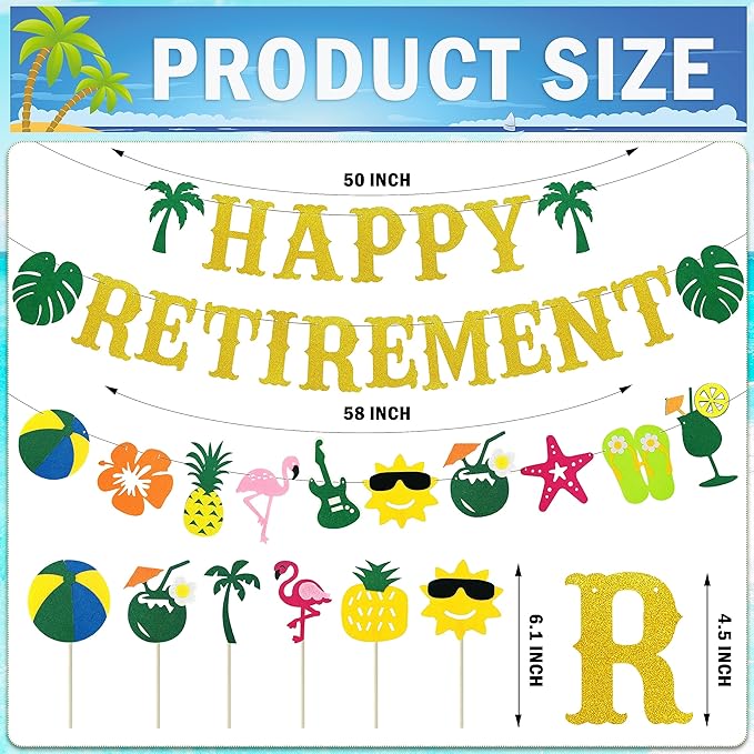 Tropical Hawaiian Luau Retirement Party Decorations Summer Beach