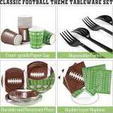 144 Pieces Football Party Supplies Tableware Set Disposable Paper