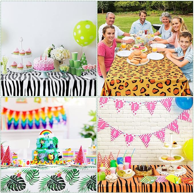 Animal Safari Tablecloth Jungle Animal Theme Tablecover Tiger Zebra