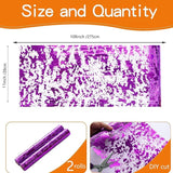 Snowkingdom 2 Pieces Purple Table Runner, Sequin Glitter Foil