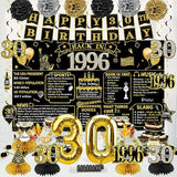 30th Birthday Decorations for Men Women 21pcs the Year 1996 Banner