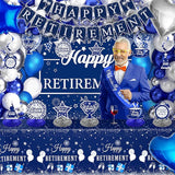 Retirement Party Decorations for Men Women 109Pcs Blue Silver Happy