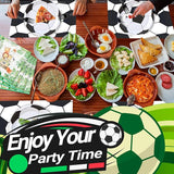 120 Pcs Soccer Party Supplies Bundle Paper Plates Napkins Forks