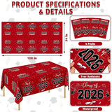QZYL 4 Pack Graduation Table Cloth, 54" x 108" Red 2026 Graduation