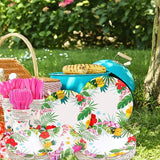 Pink Tropical Luau Party Tableware Supplies 168PCS Hawaiian Plates