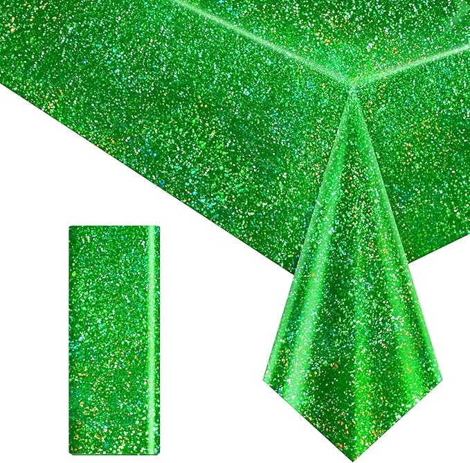 1 pcs Green Holographic Laser Tablecloth 40 x 108 Christmas Table