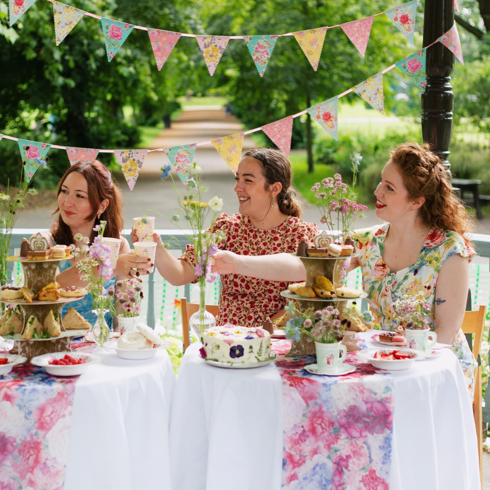 Talking Tables 50pcs Floral Tea Party Decorations - Disposable Paper