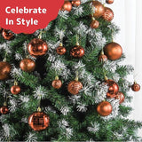 PREXTEX 36 Piece Christmas Ornaments Set - Copper Orange Ornament