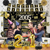 21st Birthday Decorations for Him 21pcs the Year 2005 Banner Balloon
