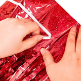 BRAVESHINE Tinsel Foil Fringe Curtains - 2 Pack 3.2 x 8.2 ft Metallic