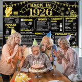 DARUNAXY 100th Birthday Black Gold Party Decoration, Back in 1926