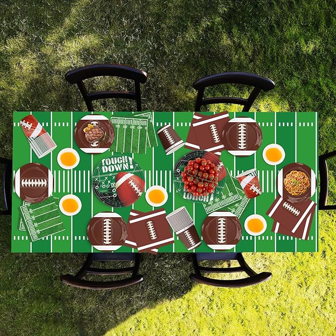 140PCS Football Party Supplies Tableware Set Serve 24 Football
