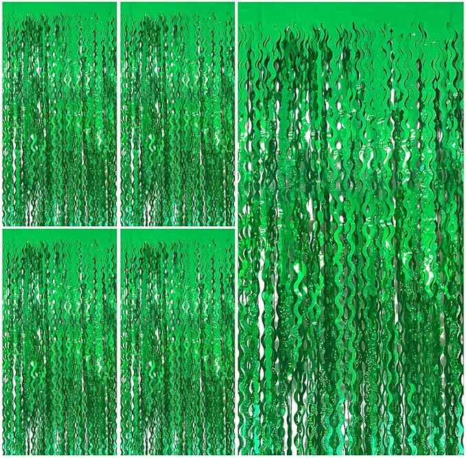Tinsel Foil Fringe Curtains Wavy Backdrop for Parties Sparkle #5