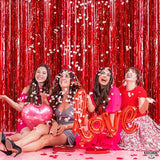 KatchOn, XtraLarge Red Streamers Backdrop - 3.2x8 Feet, Pack of 2 |