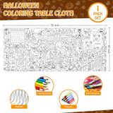 Giant Halloween Coloring Tablecloth for Kids Large 30x72 Inch Poster