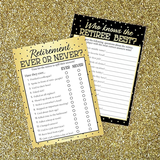 DISTINCTIVS Retirement Party Games - Icon Match, Candy Match, Ever or