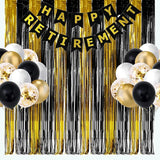 Black and Gold Party Streamers Decoration GREATRIL Foil Fringe