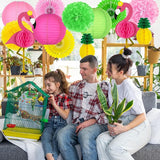 13PCS Hawaiian Party Decorations Luau Party Decorations Flamingo and