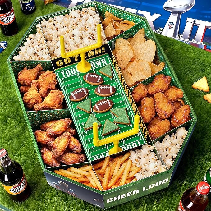 Football Paper Food Tray Kit 2026 Football Party Supplies Disposable