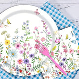 96Pcs Wildflower Plates and Napkins Spring Party Decorations Floral