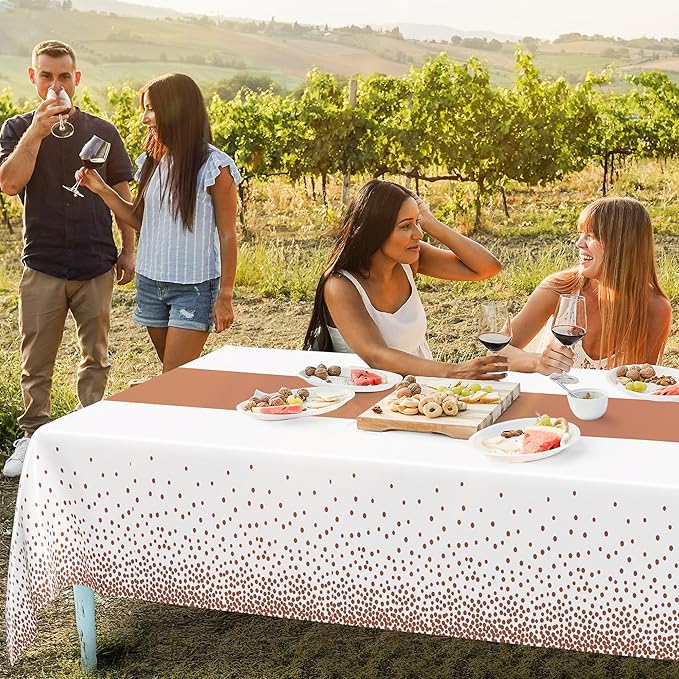 QZYL 4 Pack Disposable Table Cloth, 54" x 108" Rectangle Party Table
