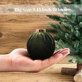 Velvet Ornaments for Christmas Tree Decorations - Moss Green Xmas