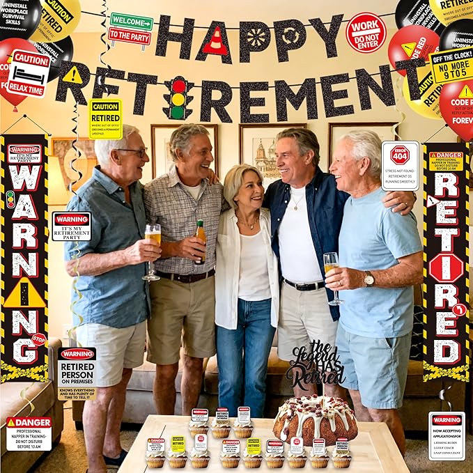 Retirement Party Decorations for Men Women Happy Retirement