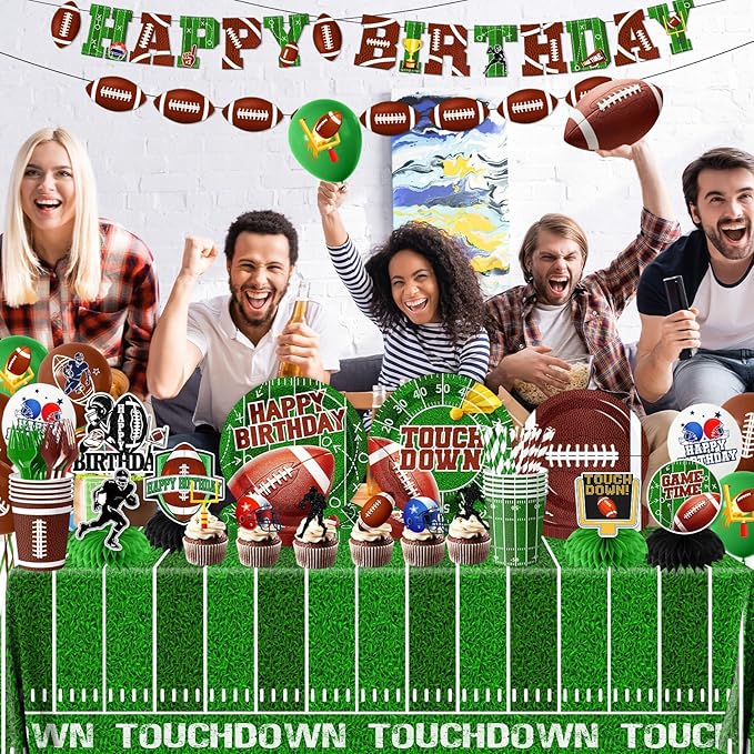 Football Birthday Party Decorations 191Pcs Football Party Supplies