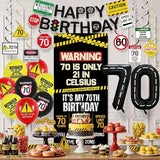 70th Birthday Decorations Men Women Caution Logo 70 Is Only 21 in