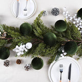 Velvet Ornaments for Christmas Tree Decorations - Moss Green Xmas