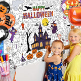 Giant Halloween Coloring Tablecloth for Kids Large 30x72 Inch Poster