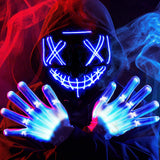 JOYIN Halloween Led Mask, Light Up Mask and Gloves for Cosplay Costume