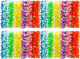 200pcs Hawaiian Leis Bulk, Colorful Luau Party Decorations Silk
