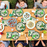 96 Pcs St Patrick's Day Plates and Napkins Green Shamrock Gnome