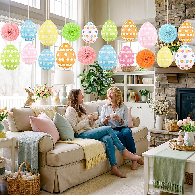 20Pcs Easter Party Decorations Set for Home Indoor Spring Egg
