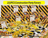 232PCS Construction Birthday Party Supplies Decorations Favors