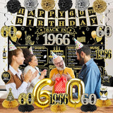 60th Birthday Decorations for Men Women 21pcs the Year 1966 Banner