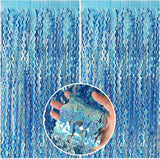 Tinsel Foil Fringe Curtains Wavy Backdrop for Parties Sparkle #4