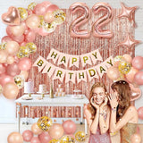 Rose Gold Birthday Party Decorations Happy Birthday Banners Tassel