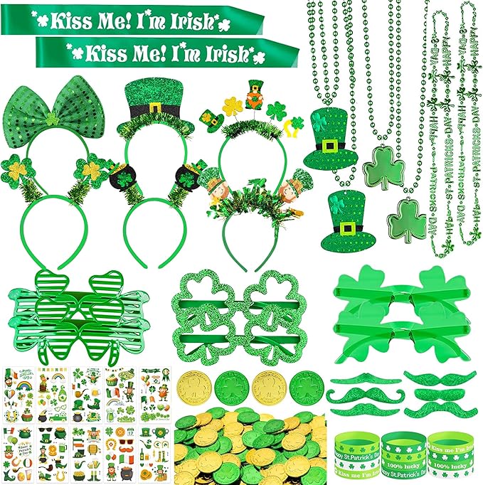 St Patrick's Day Accessories Party Favor Set 168 PCS Shamrock
