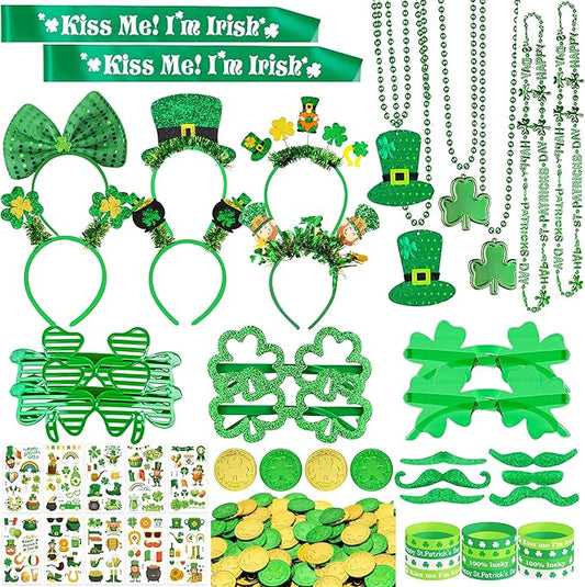 St Patrick's Day Accessories Party Favor Set 168 PCS Shamrock