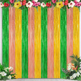4 Pack Hawaiian Party Decorations, 3.28 FT x 7.05 FT Hawaii Tinsel