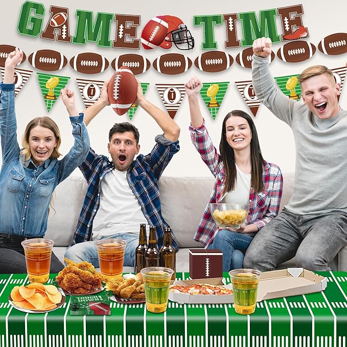 173PCS Football Party Supplies Kit for 24 Guests - Football Birthday