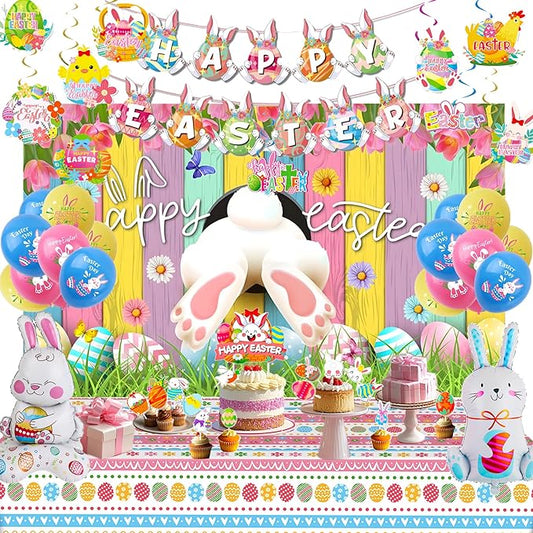 Easter Themed Party Decorations Happy Easter Banner Rabbit Egg