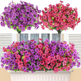 AmyHomie 16 Bundles Artificial Flowers for Outdoor Outside Spring