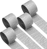 Captain Décor 4 Crepe Paper Streamers Rolls, 328ft Pack of 4 Silver