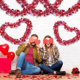 50 Feet Valentines Day Garland Decor Red Pink Heart Tinsel Garland